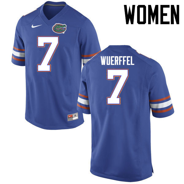 Women Florida Gators #7 Danny Wuerffel College Football Jerseys Sale-Blue - Click Image to Close